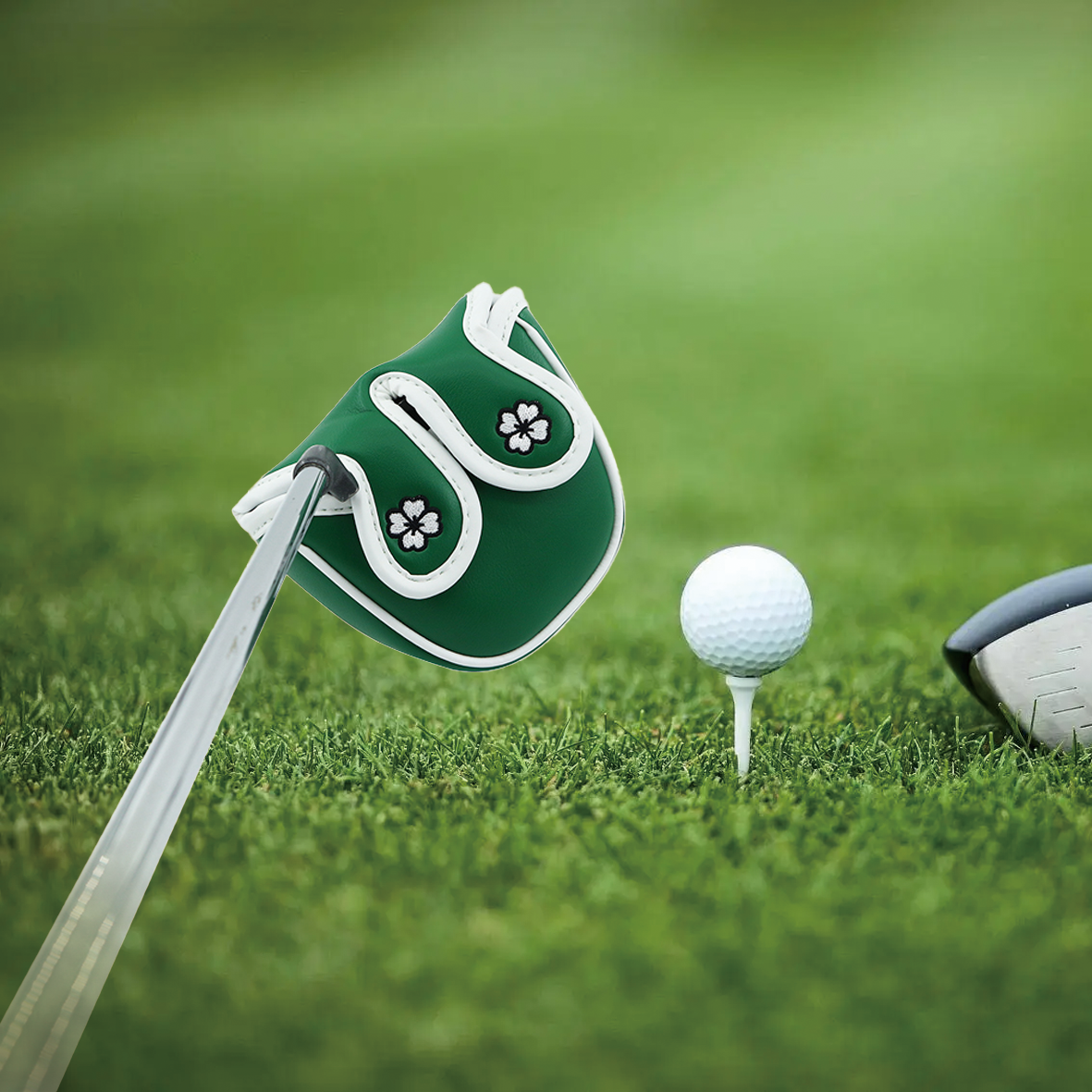 Lucky Leaf Clover Golf Mallet Putter Cover Headcover