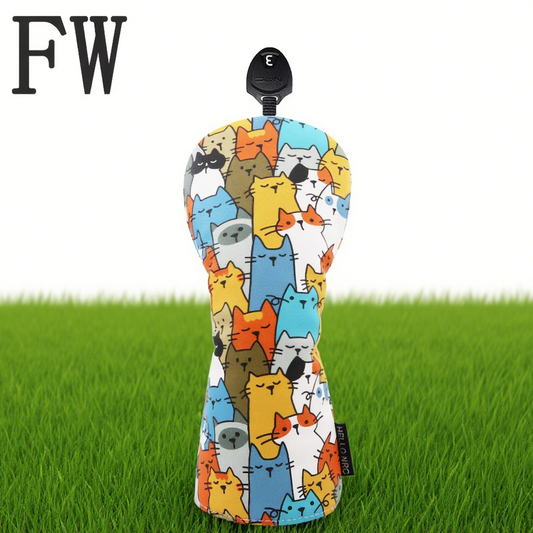 Cute Cat Cartoon Golf Club Headcovers
