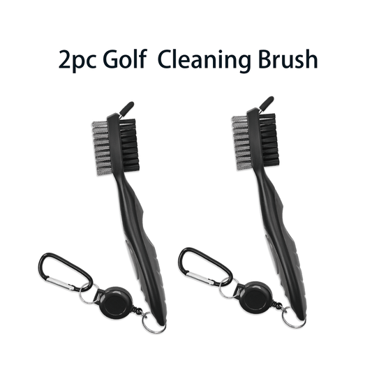 2Pack Golf Club Brush and Club Groove Cleaner with Retractable Zip-line