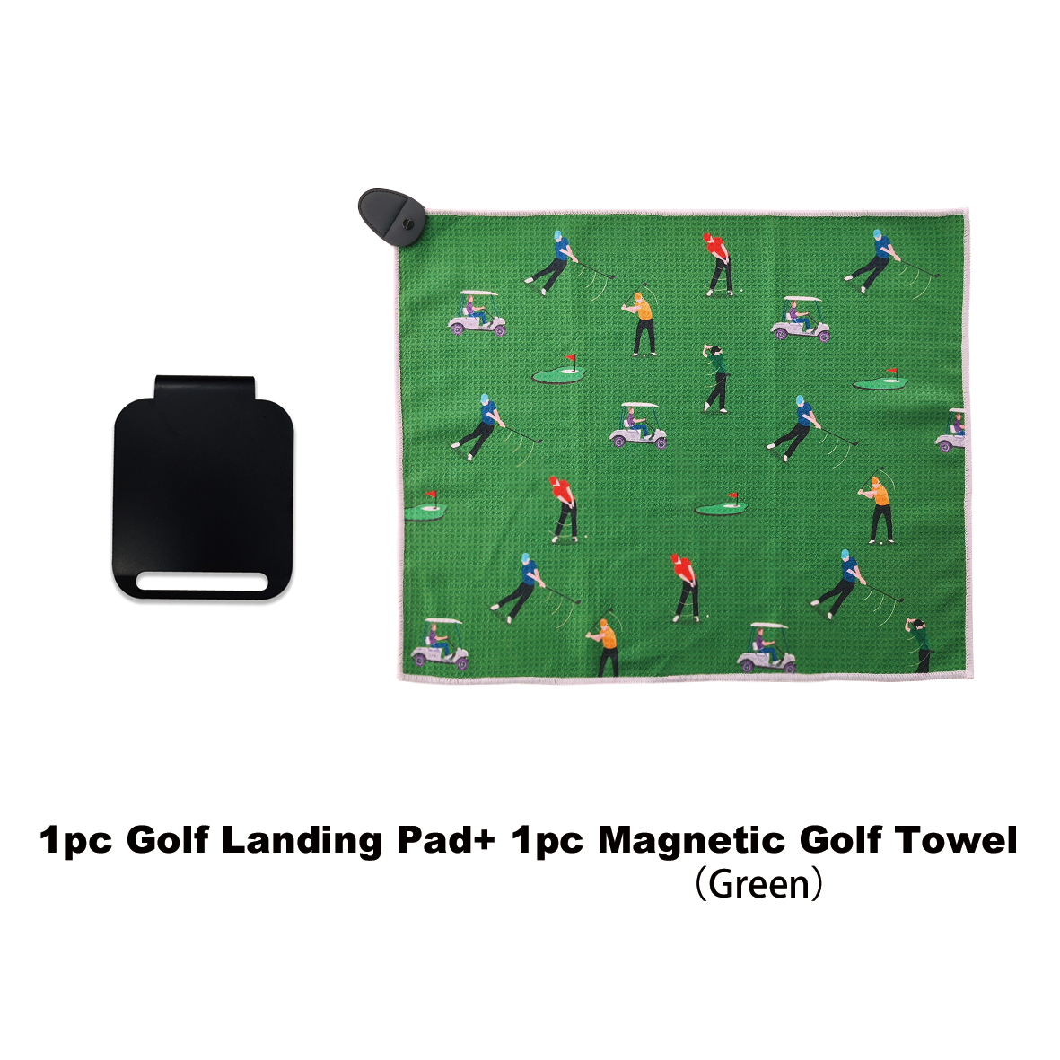 Magnetic Golf Bag Landing Pad + Golf Towel Set