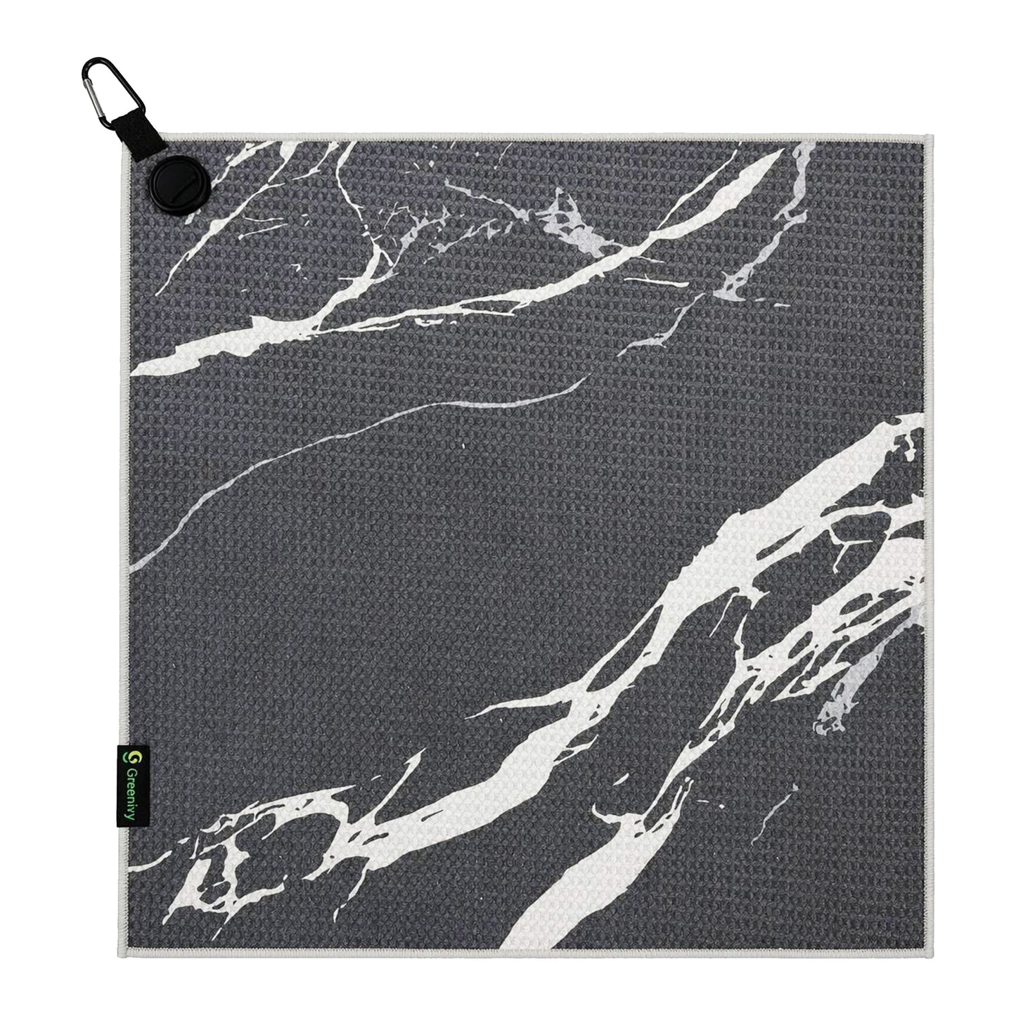 Greenivy Midnight Marble 19-inch magnetic golf towel - front view
