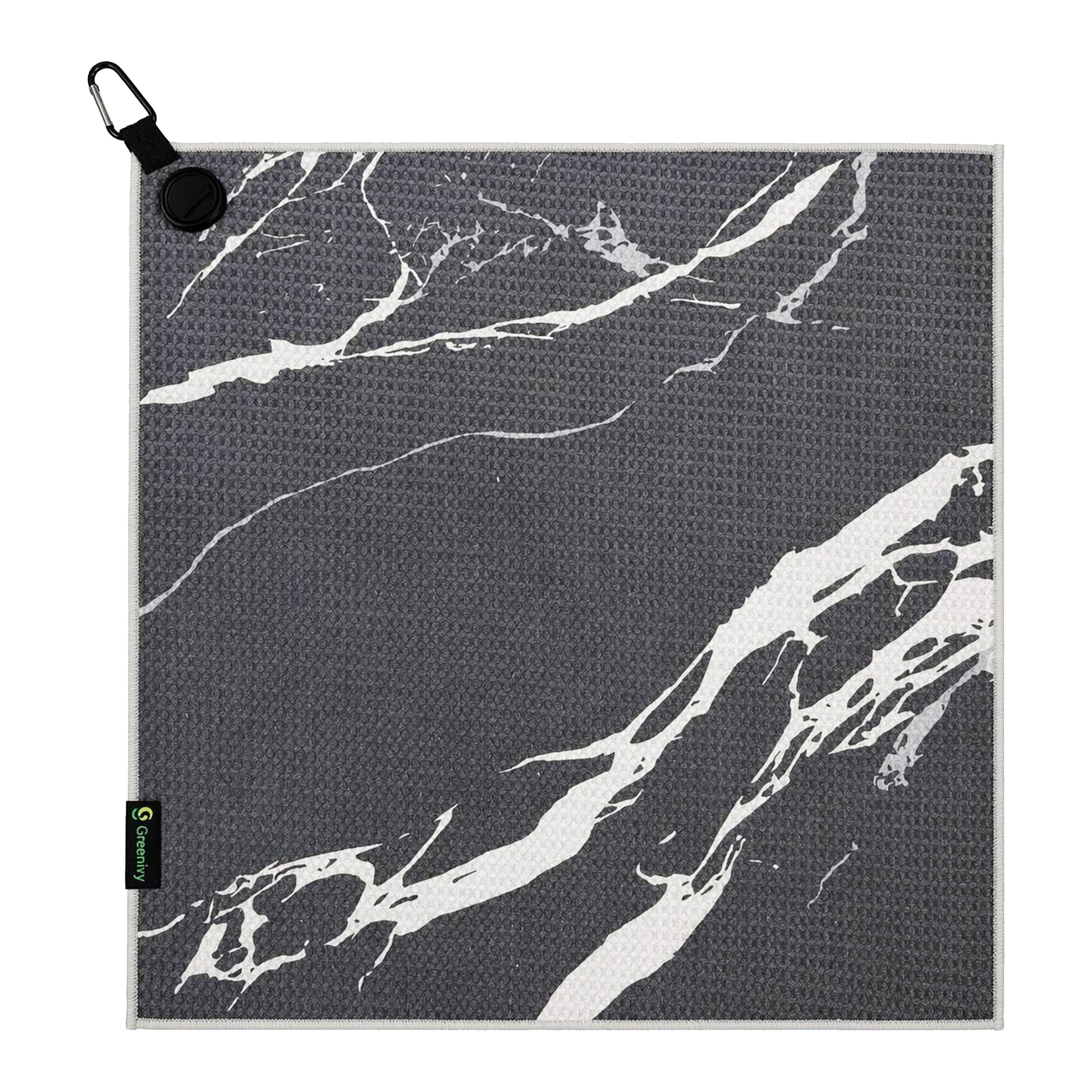 Greenivy Midnight Marble 19-inch magnetic golf towel - front view
