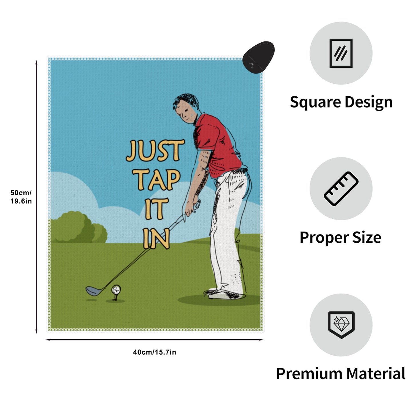 Printed Magnetic Golf Towel for Golf Bags