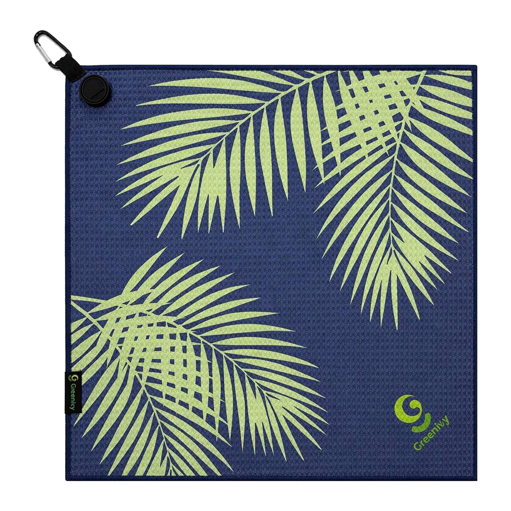 Greenivy Emerald Palms 19-inch magnetic golf towel - front view