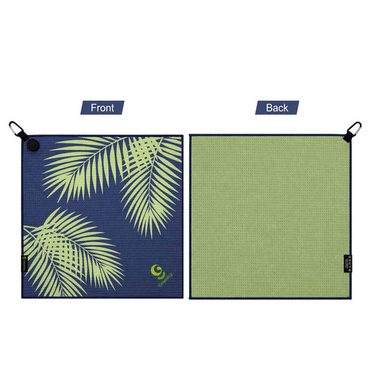 Greenivy Emerald Palms 19-inch magnetic golf towel - back view