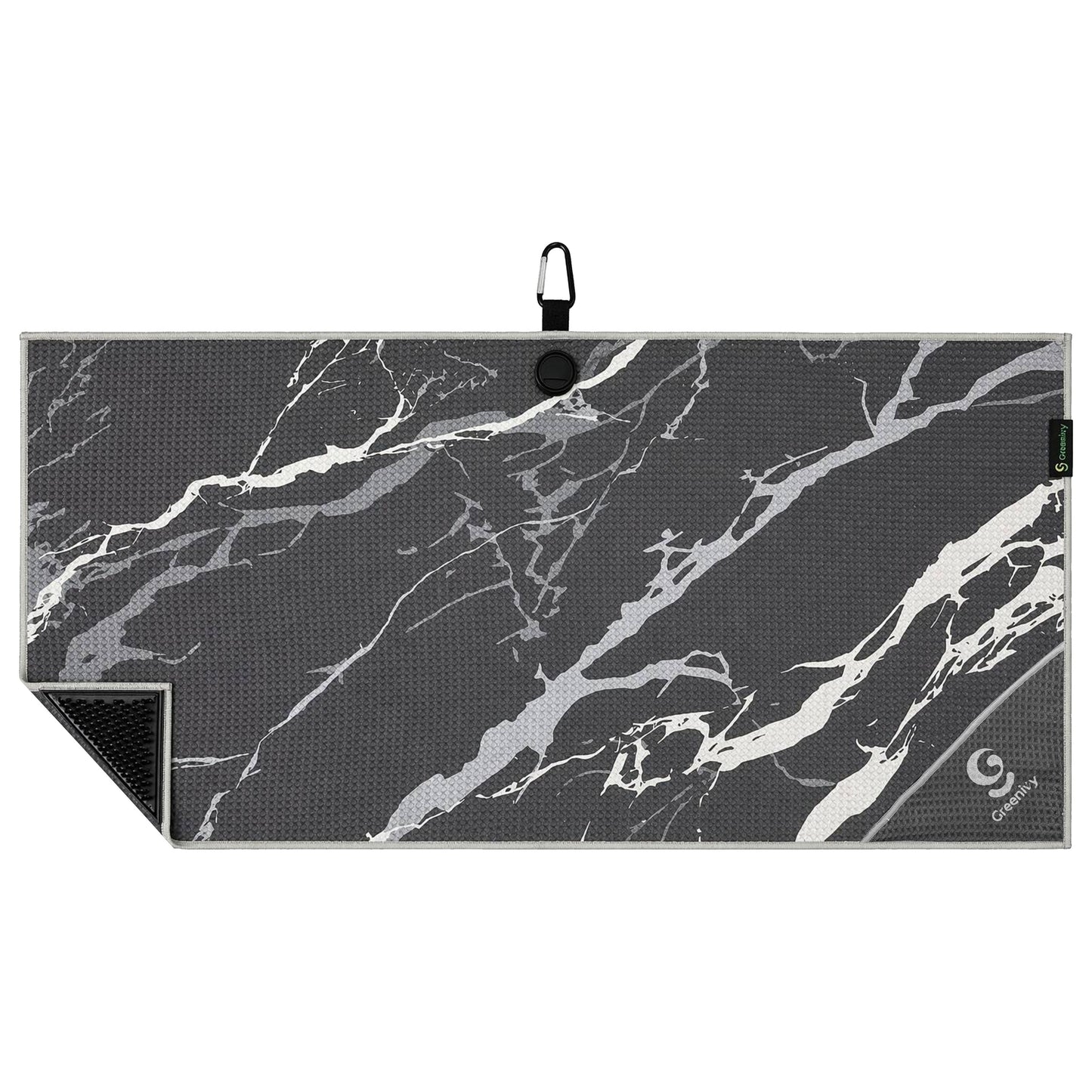 Greenivy Onyx Marble 40-inch caddie magnetic golf towel - front view