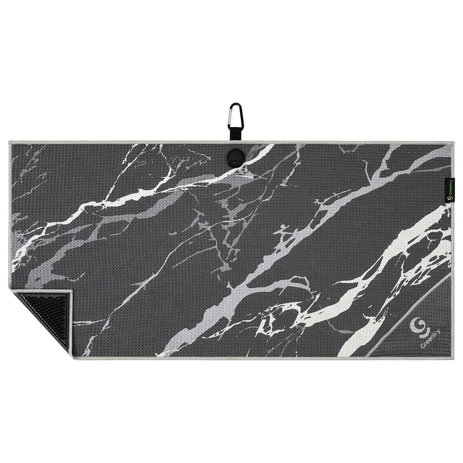 Greenivy Onyx Marble 40-inch caddie magnetic golf towel - front view