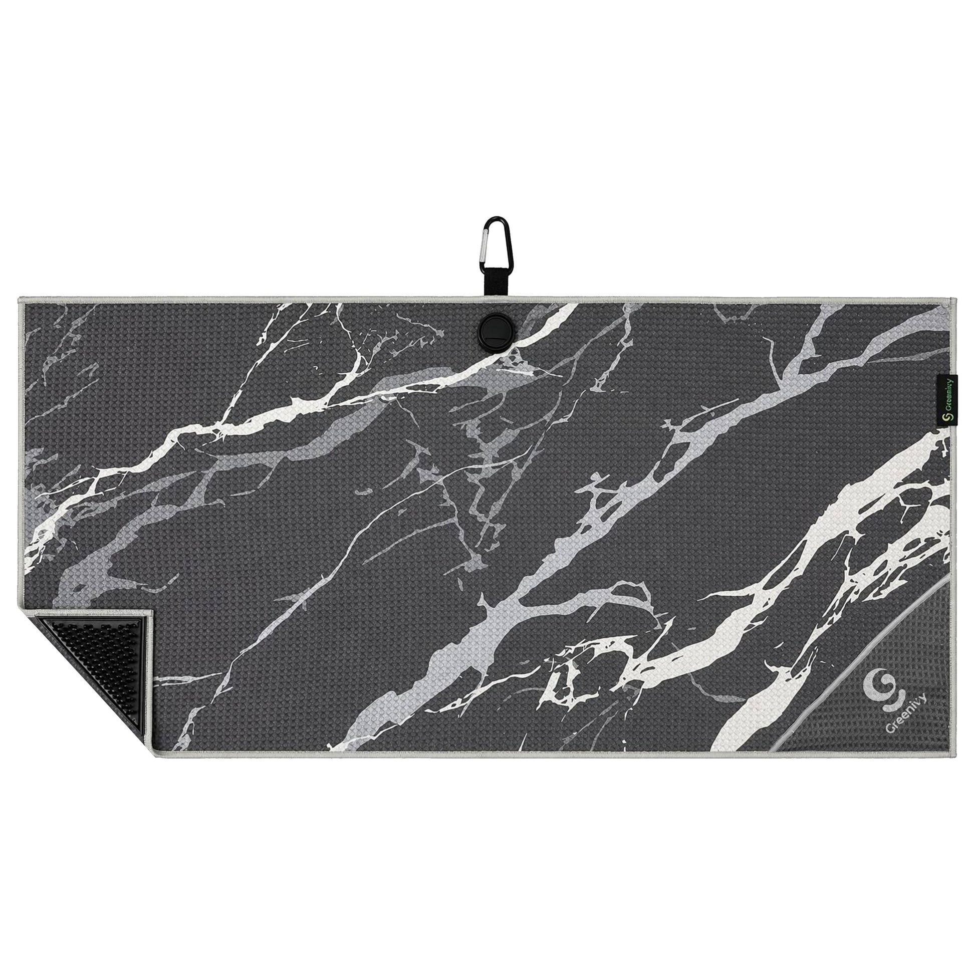 Greenivy Onyx Marble 40-inch caddie magnetic golf towel - front view