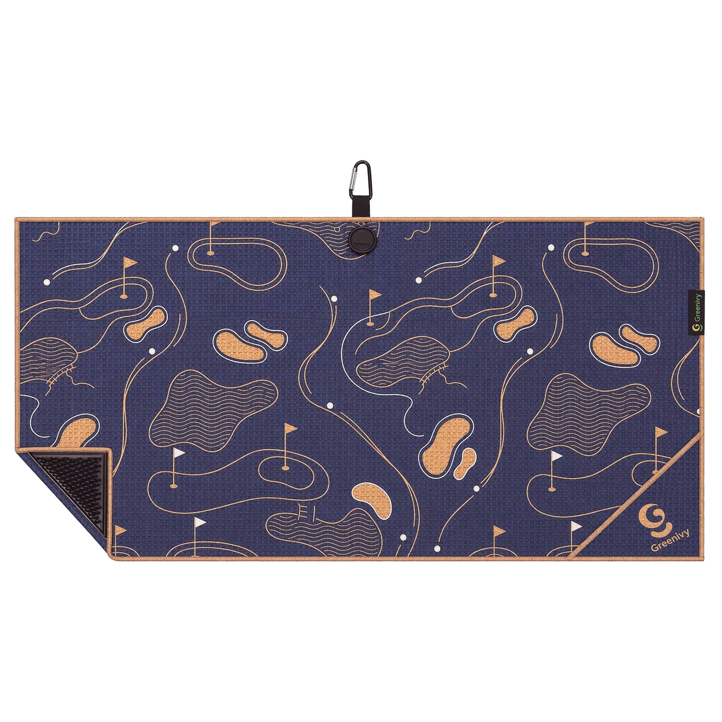 Greenivy Signature Course 40-inch caddie magnetic golf towel - front view