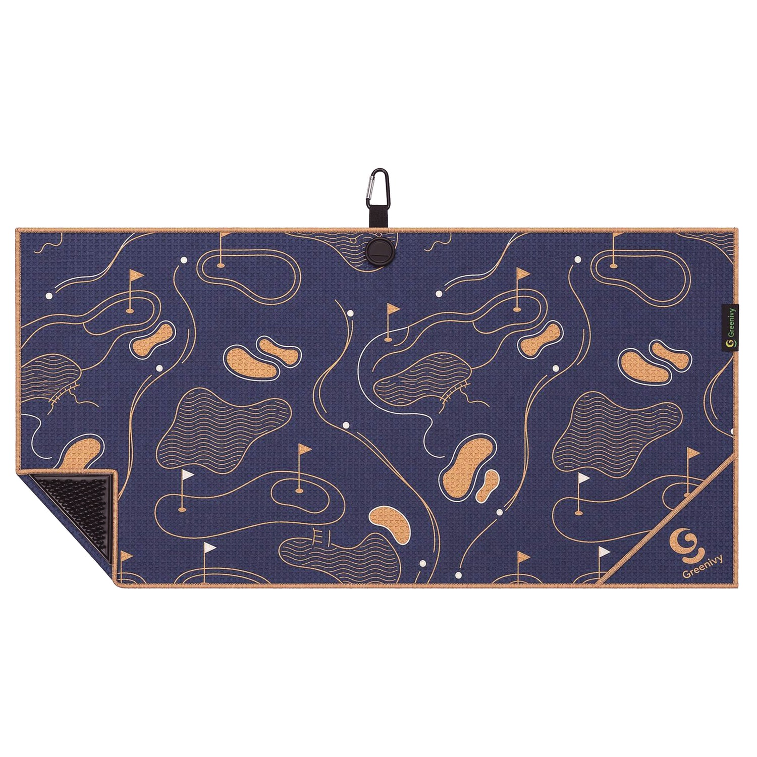 Greenivy Signature Course 40-inch caddie magnetic golf towel - front view